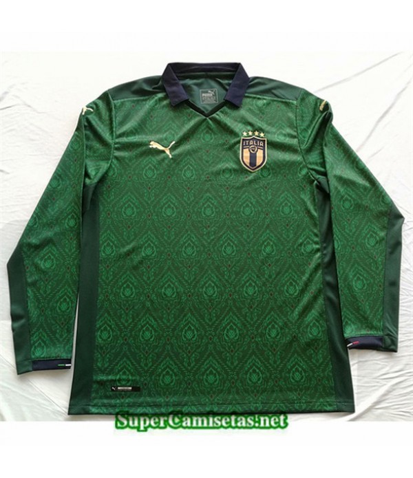 Tailandia Segunda Equipacion Camiseta Italia Manga Larga Verde 2020/21