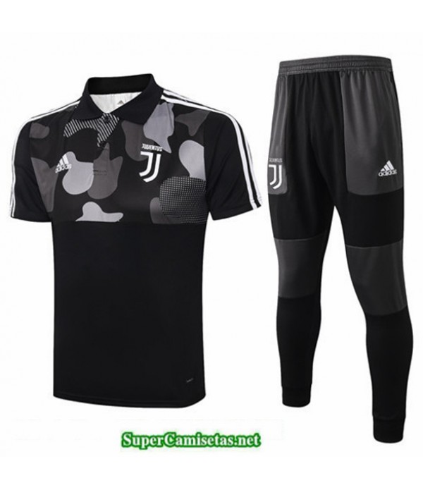 Tailandia Camiseta Kit De Entrenamiento Juventus Polo Negro 2020/21