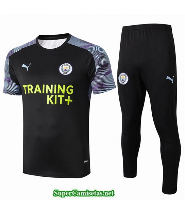 Tailandia Camiseta Kit De Entrenamiento Manchester City Negro/violet 2020/21