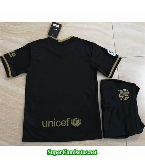 Tailandia Segunda Equipacion Camiseta Barcelona Niños Negro/dorado 2020/21