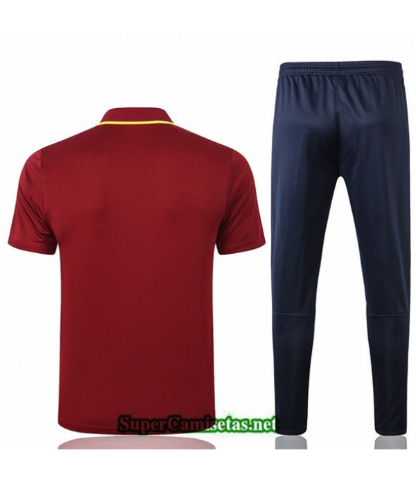 Tailandia Camiseta Kit De Entrenamiento As Roma Polo Rojo Oscuro 2020/21