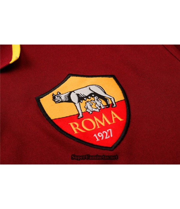 Tailandia Camiseta Kit De Entrenamiento As Roma Polo Rojo Oscuro 2020/21