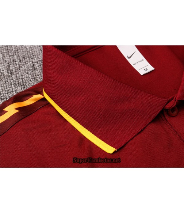Tailandia Camiseta Kit De Entrenamiento As Roma Polo Rojo Oscuro 2020/21