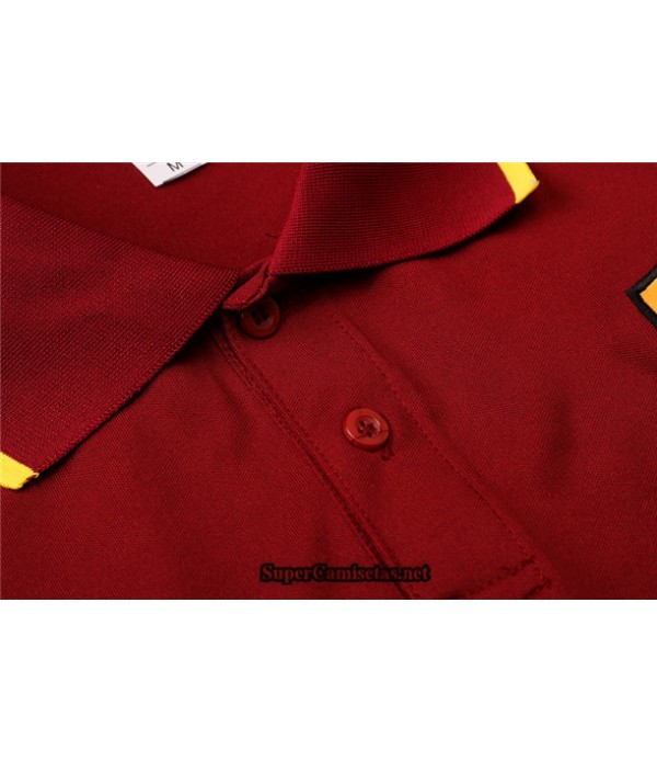Tailandia Camiseta Kit De Entrenamiento As Roma Polo Rojo Oscuro 2020/21