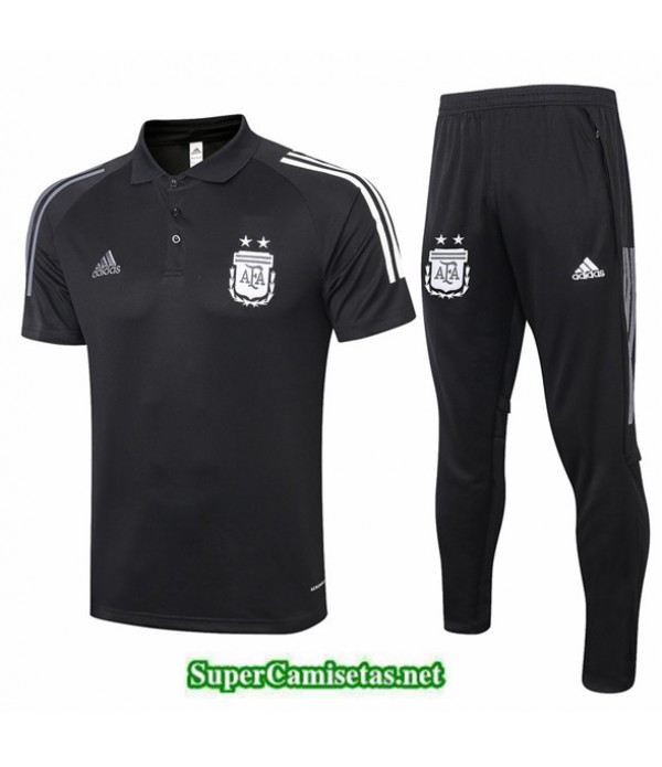 Tailandia Camiseta Kit De Entrenamiento Argentina Polo Negro 2020/21