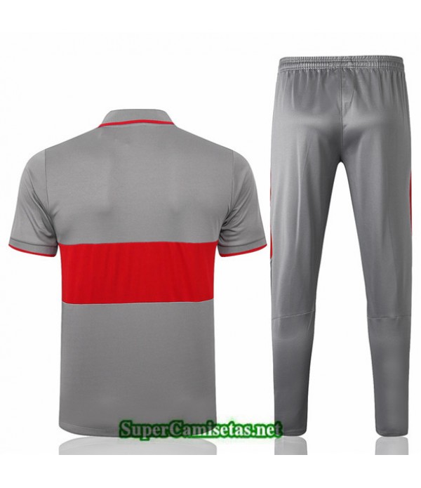 Tailandia Camiseta Kit De Entrenamiento Atletico Madrid Polo Gris Oscuro/rojo 2020/21