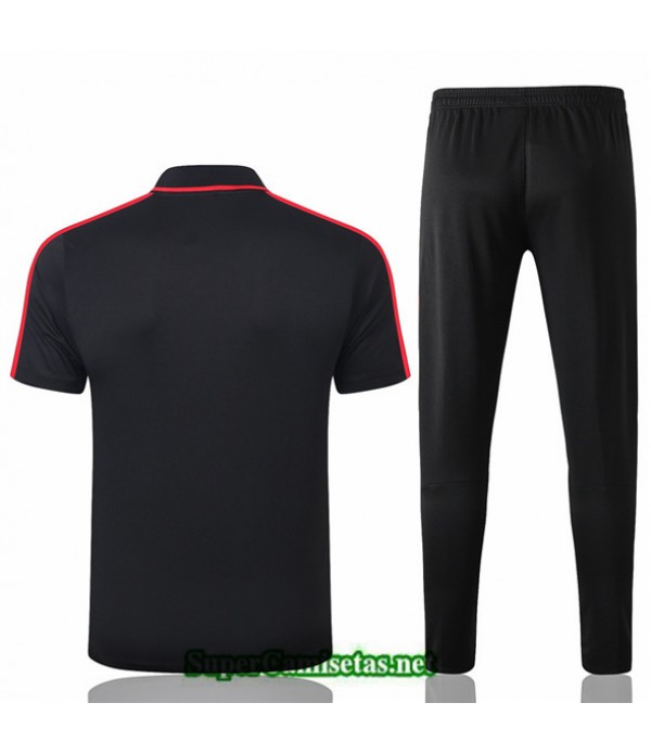 Tailandia Camiseta Kit De Entrenamiento Atletico Madrid Polo Negro/rojo 2020/21