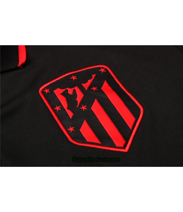 Tailandia Camiseta Kit De Entrenamiento Atletico Madrid Polo Negro/rojo 2020/21