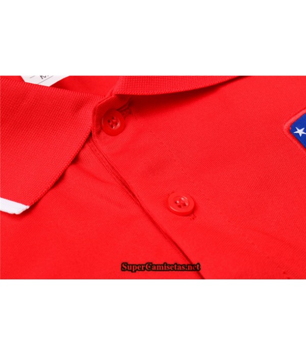 Tailandia Camiseta Kit De Entrenamiento Atletico Madrid Polo Rojo/blanco 2020/21
