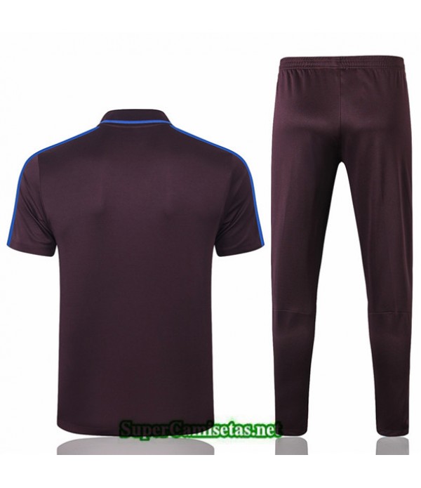 Tailandia Camiseta Kit De Entrenamiento Barcelona Polo Marrón Oscuro/azul 2020/21