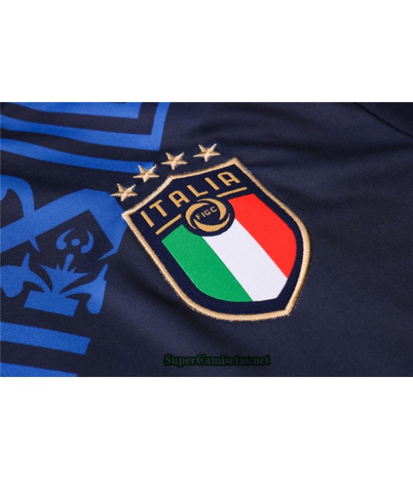 Tailandia Camiseta Kit De Entrenamiento Italia Azul Oscurocuello Redondo 2020/21