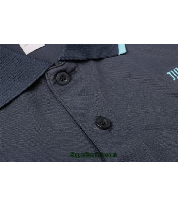 Tailandia Camiseta Kit De Entrenamiento Juventus Polo Gris/azul 2020/21