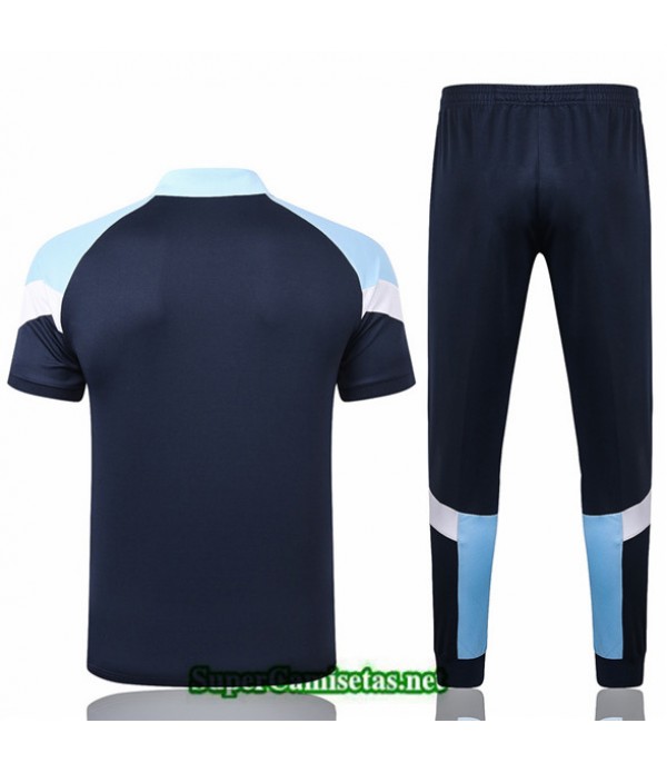 Tailandia Camiseta Kit De Entrenamiento Manchester City Polo Azul Claro 2020/21