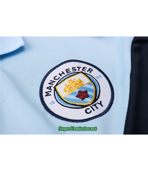 Tailandia Camiseta Kit De Entrenamiento Manchester City Polo Azul Claro 2020/21