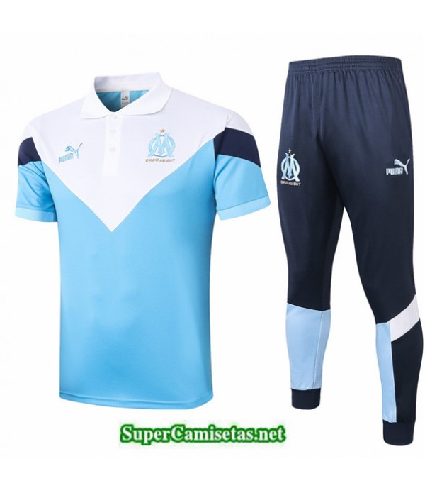 Tailandia Camiseta Kit De Entrenamiento Marsella Polo Azul/blanco 2020/21
