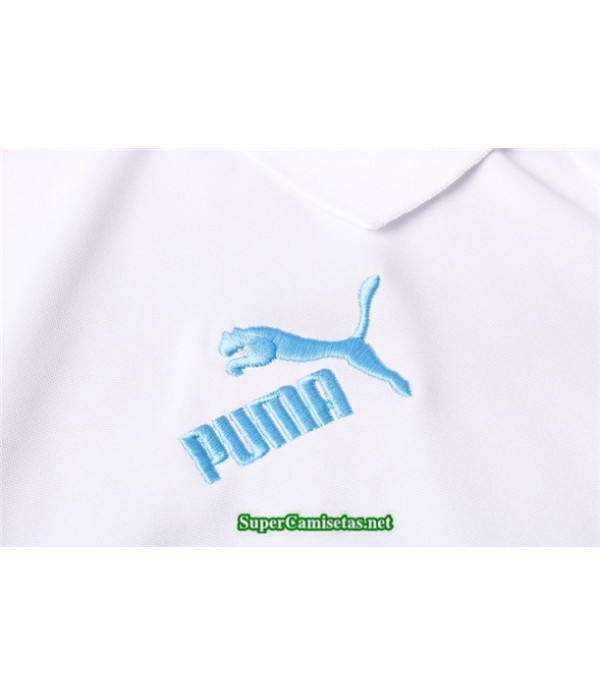 Tailandia Camiseta Kit De Entrenamiento Marsella Polo Azul Oscuro Blanco 2020/21