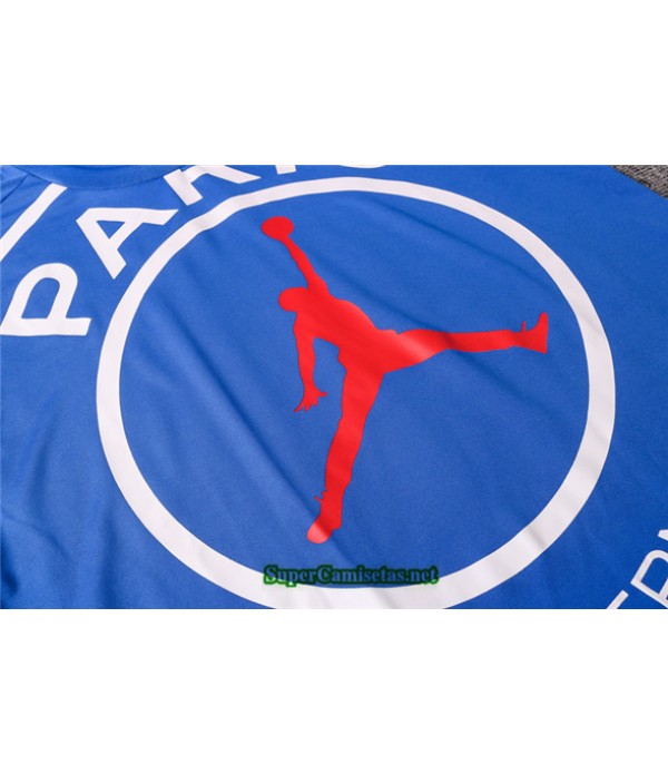 Tailandia Camiseta Kit De Entrenamiento Psg Jordan Azul Logo 2020/21
