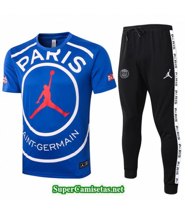 Tailandia Camiseta Kit De Entrenamiento Psg Jordan Azul Logo 2020/21