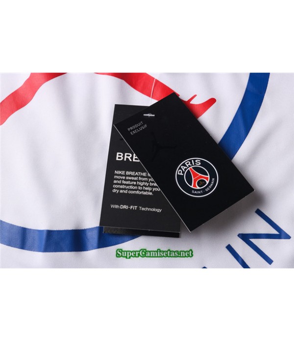 Tailandia Camiseta Kit De Entrenamiento Psg Jordan Blanco Logo 2020/21