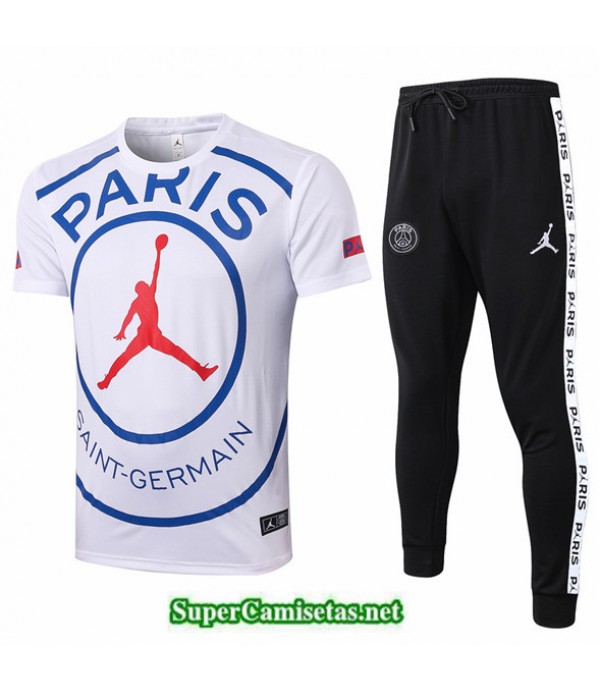 Tailandia Camiseta Kit De Entrenamiento Psg Jordan Blanco Logo 2020/21