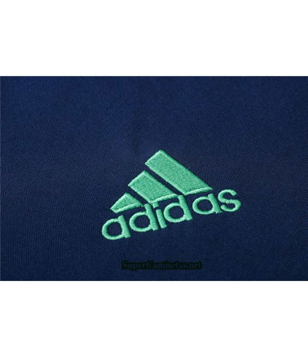 Tailandia Camiseta Kit De Entrenamiento Real Madrid Polo Azul Oscuro/verde 2020/21
