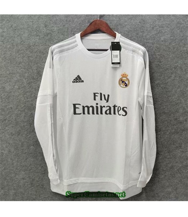 Tailandia Primera Camisetas Clasicas Real Madrid Hombre Manga Larga 2015 16