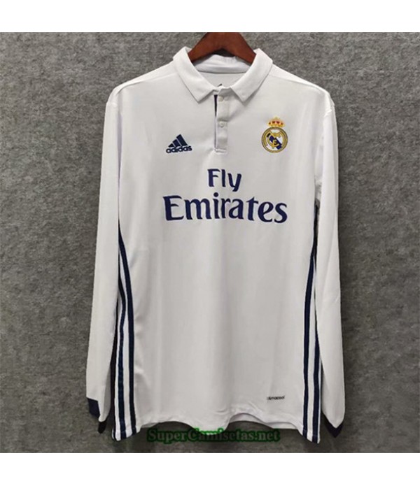 Tailandia Primera Camisetas Clasicas Real Madrid Hombre Manga Larga 2016 17