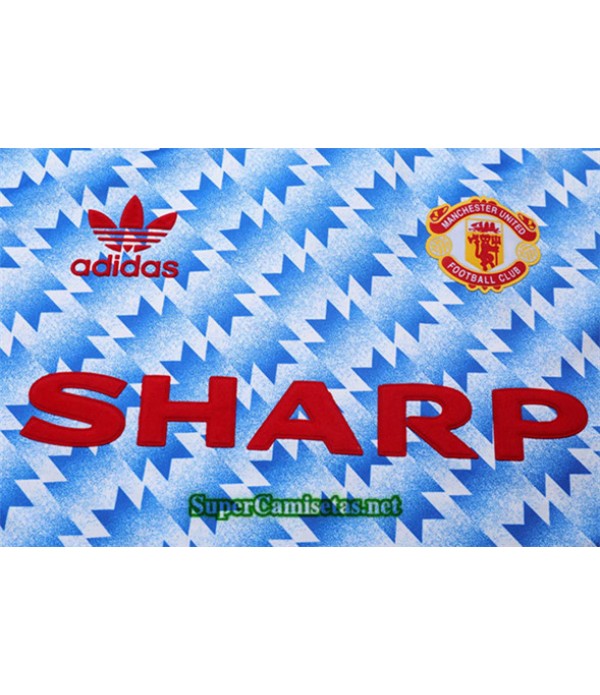 Tailandia Segunda Camisetas Clasicas Manchester United Hombre Manga Larga 1990 92