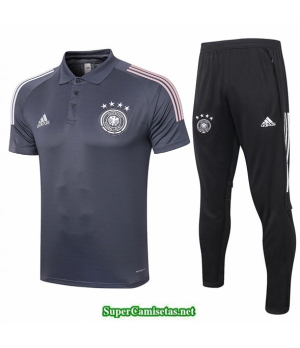 Tailandia Camiseta Kit De Entrenamiento Alemania Polo Gris Oscuro 2020/21