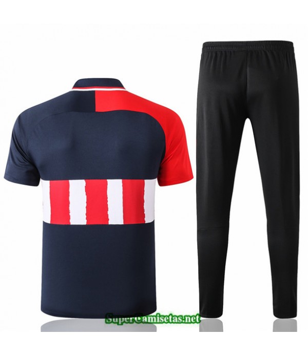 Tailandia Camiseta Kit De Entrenamiento Atletico Madrid Polo Azul Oscuro/rojo/blanco 2020/21