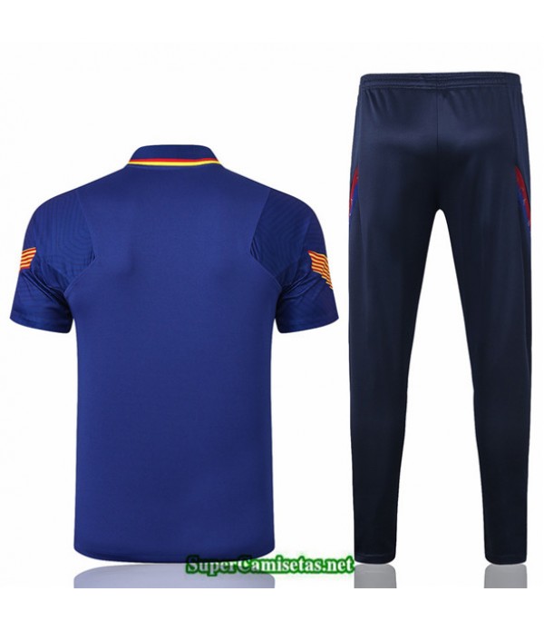 Tailandia Camiseta Kit De Entrenamiento Barcelona Polo Azul Marino 2020/21