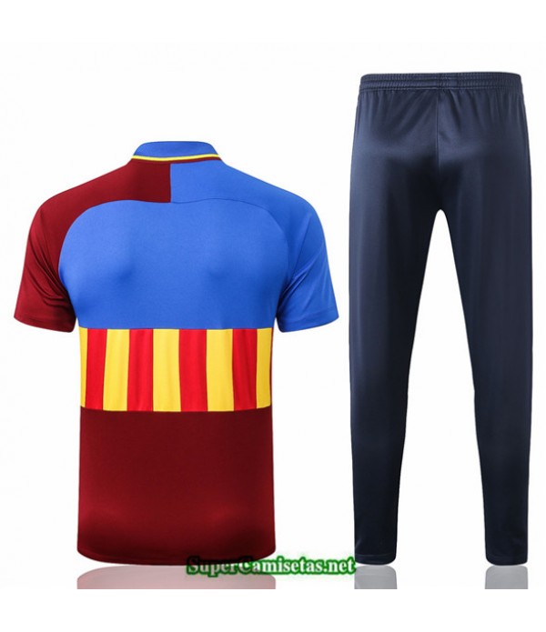 Tailandia Camiseta Kit De Entrenamiento Barcelona Polo Azul/rojo/amarillo 2020/21