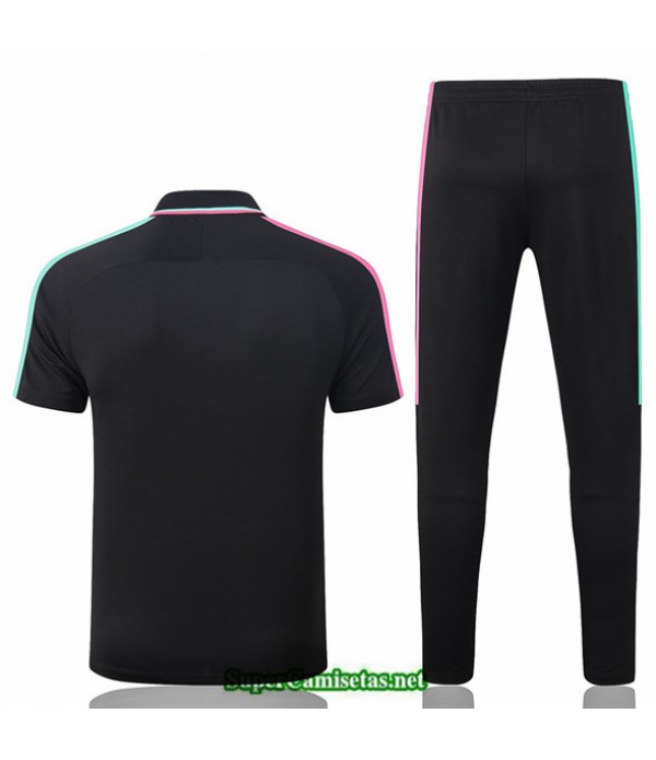 Tailandia Camiseta Kit De Entrenamiento Barcelona Polo Negro/verde/rosa 2020/21