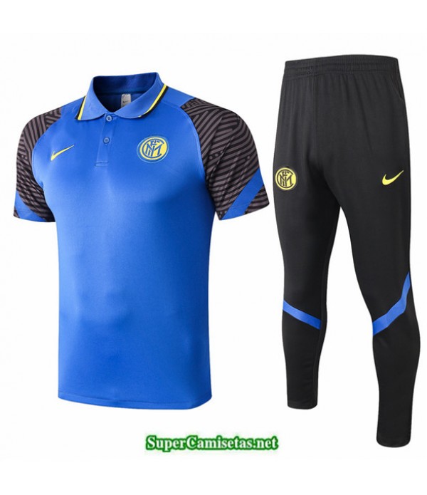Tailandia Camiseta Kit De Entrenamiento Inter Milan Polo Azul 2020/21