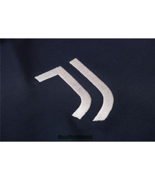 Tailandia Camiseta Kit De Entrenamiento Juventus Polo Azul Oscuro 2020/21