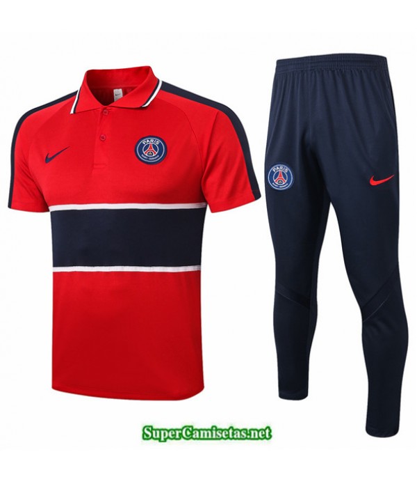 Tailandia Camiseta Kit De Entrenamiento Psg Polo Rojo/azul Oscuro 2020/21