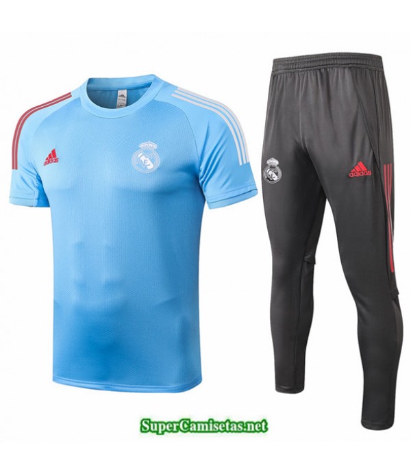 Tailandia Camiseta Kit De Entrenamiento Real Madrid Azul Claro 2020/21