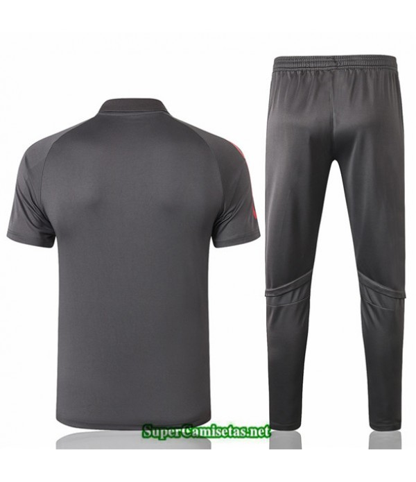 Tailandia Camiseta Kit De Entrenamiento Real Madrid Polo Gris Oscuro 2020/21