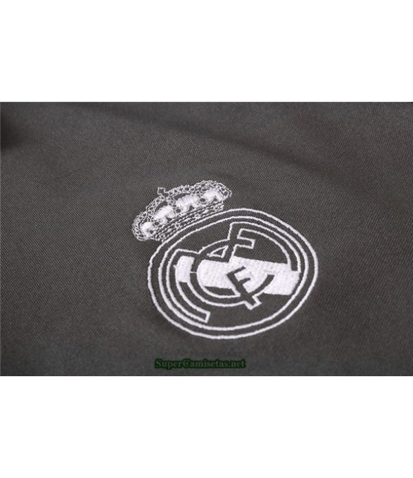 Tailandia Camiseta Kit De Entrenamiento Real Madrid Polo Gris Oscuro 2020/21