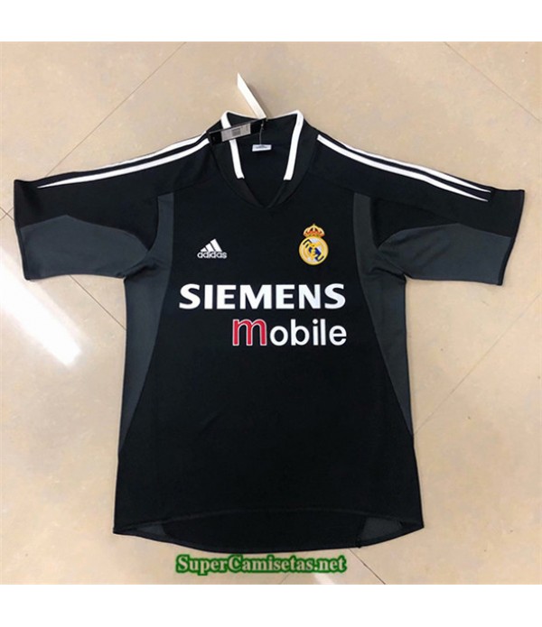 Tailandia Equipacion Camiseta Camisetas Clasicas Real Madrid Hombre Negro 2004 05