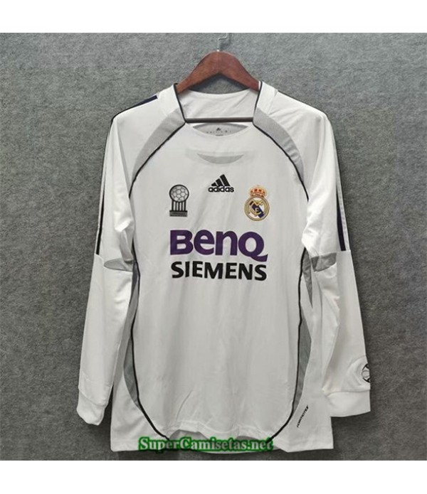 Tailandia Primera Equipacion Camiseta Camisetas Clasicas Real Madrid Hombre Manga Larga 2006 07