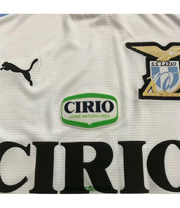 Tailandia Segunda Equipacion Camiseta Camisetas Clasicas Lazio Hombre Manga Larga 2000 01