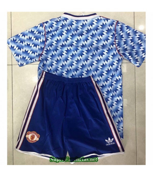 Tailandia Segunda Equipacion Camiseta Camisetas Clasicas Manchester United Niños 1990 92