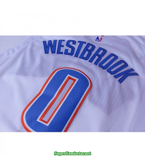 Camiseta 2018 Westbrook 0 blanca Oklahoma city