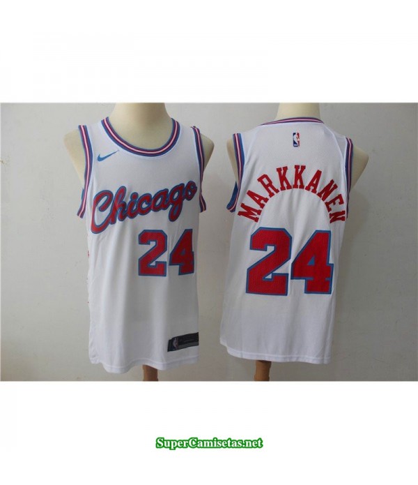 Camiseta 2018 Markkanen 24 chicago bulls blanca