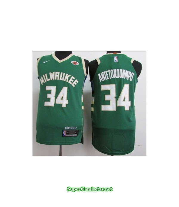 Camiseta 2018 Antetokunmpo 34 verde Milwaukee Bucks