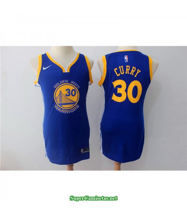Camiseta 2018 Curry 30 chica Golden State Warriors azul