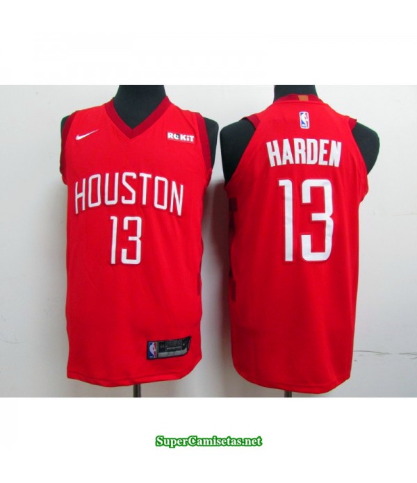 Camiseta 2019 Harden 13 roja Houston Rockets publicidad