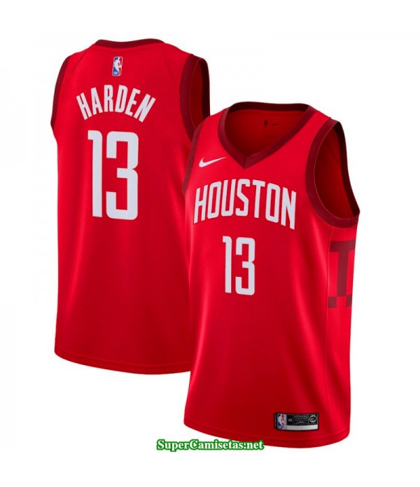 Camiseta 2019 Harden 13 roja Houston Rockets publicidad