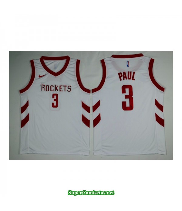 Camiseta 2018 Paul 3 blanca Houston Rockets